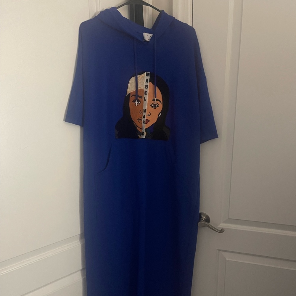 Blue Graphic Maxi Dress